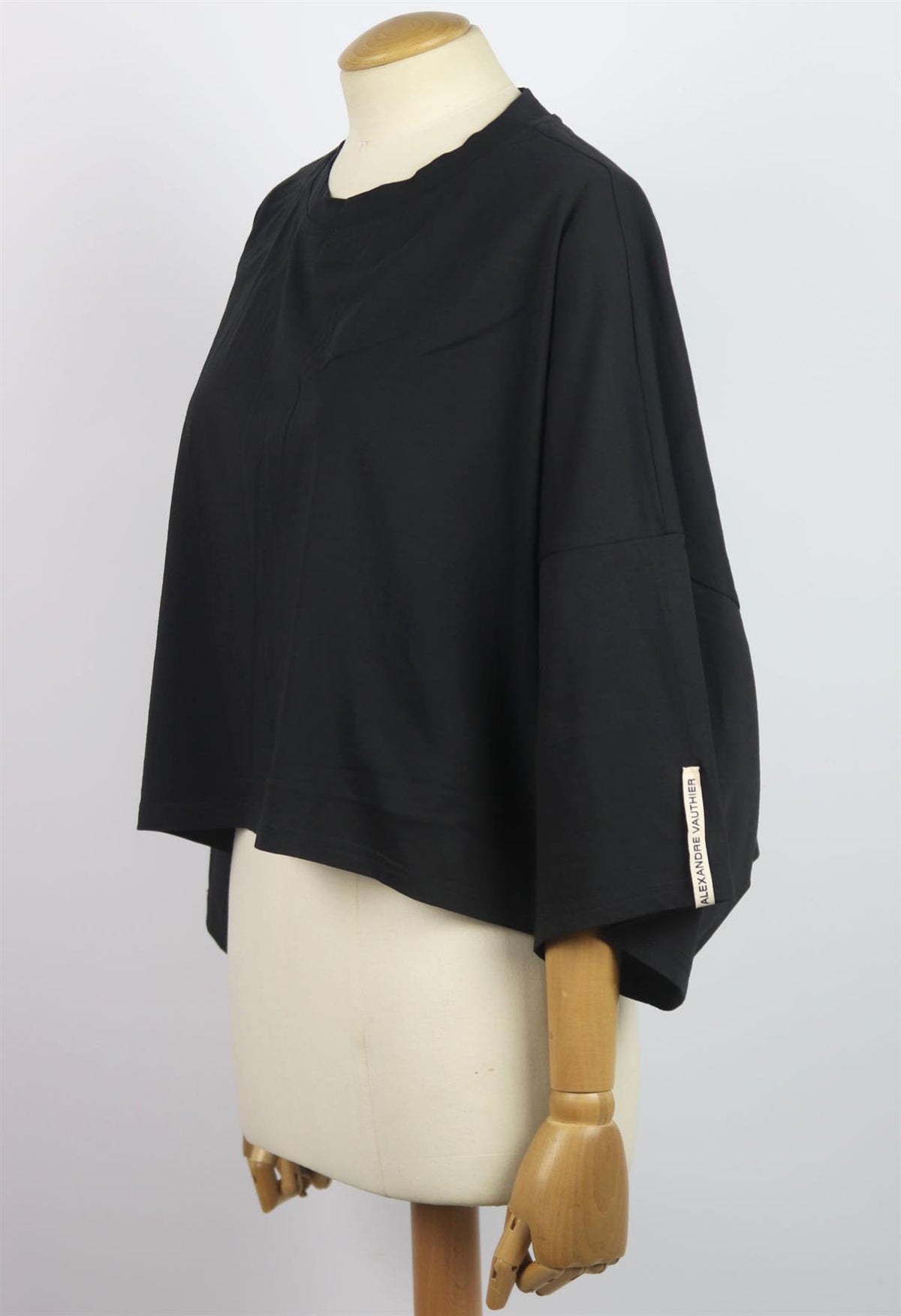 ALEXANDRE VAUTHIER CROPPED COTTON JERSEY T-SHIRT SMALL