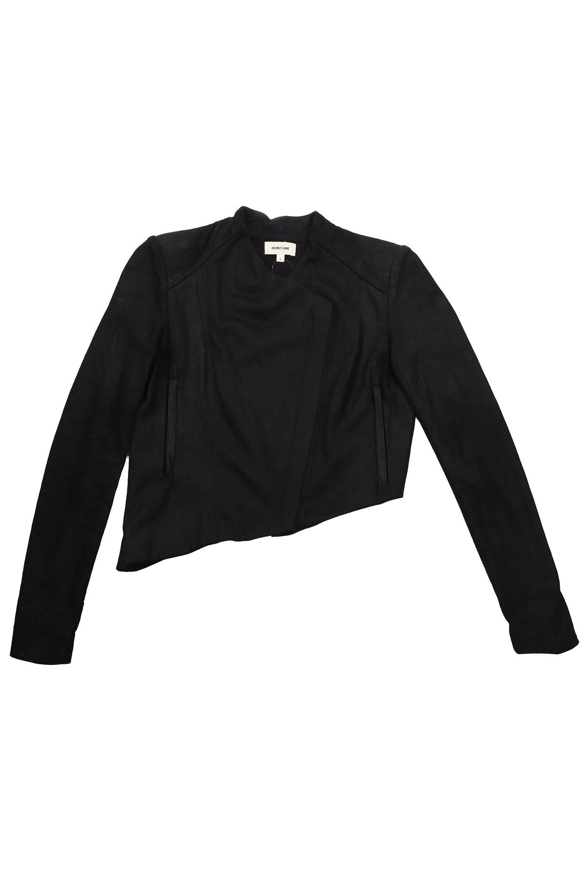 HELMUT LANG BLACK LINEN JACKET SMALL