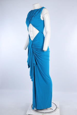 CHRISTOPHER ESBER BLUE JERSEY MAXI DRESS UK 8