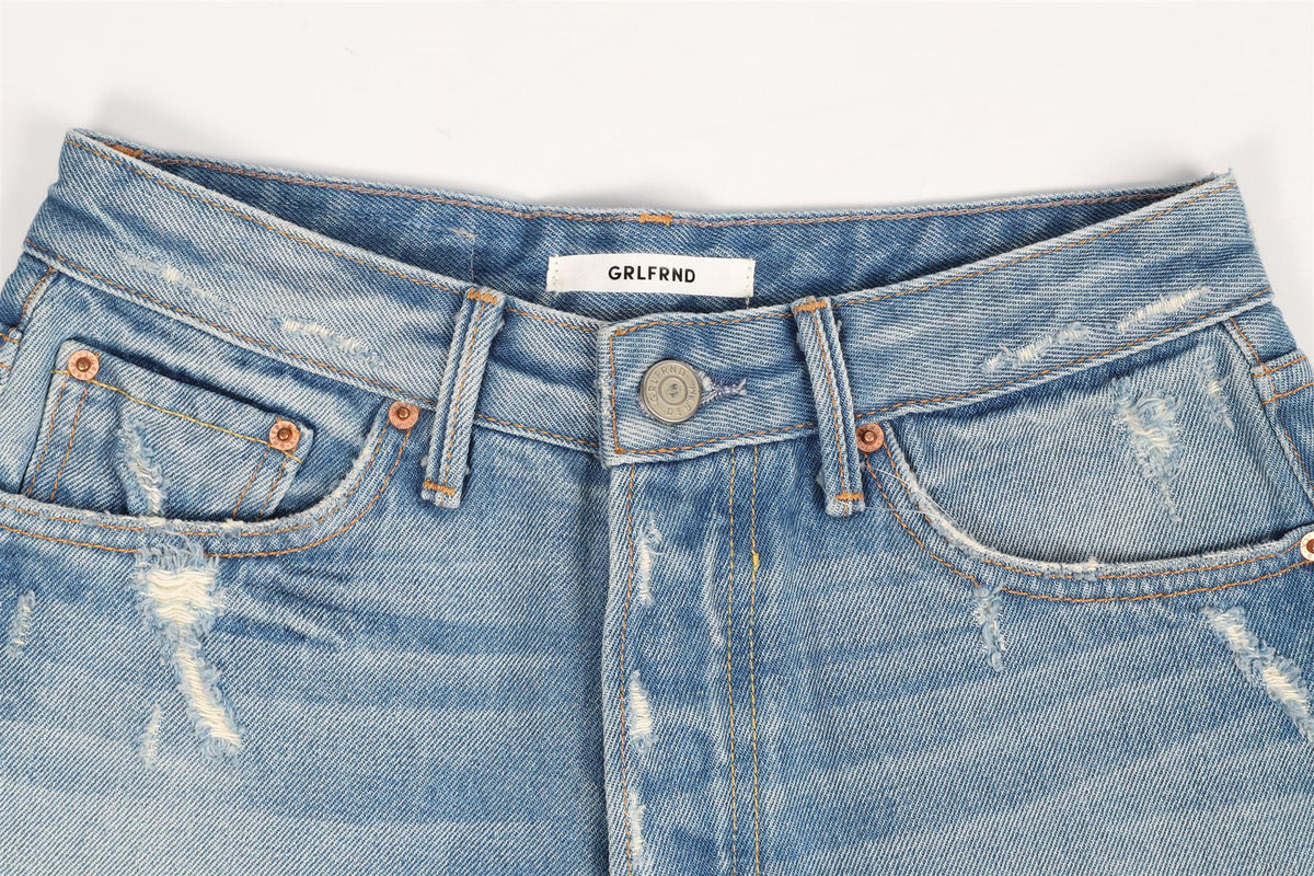 GRLFRND HIGH RISE DENIM SHORTS W24 UK 6