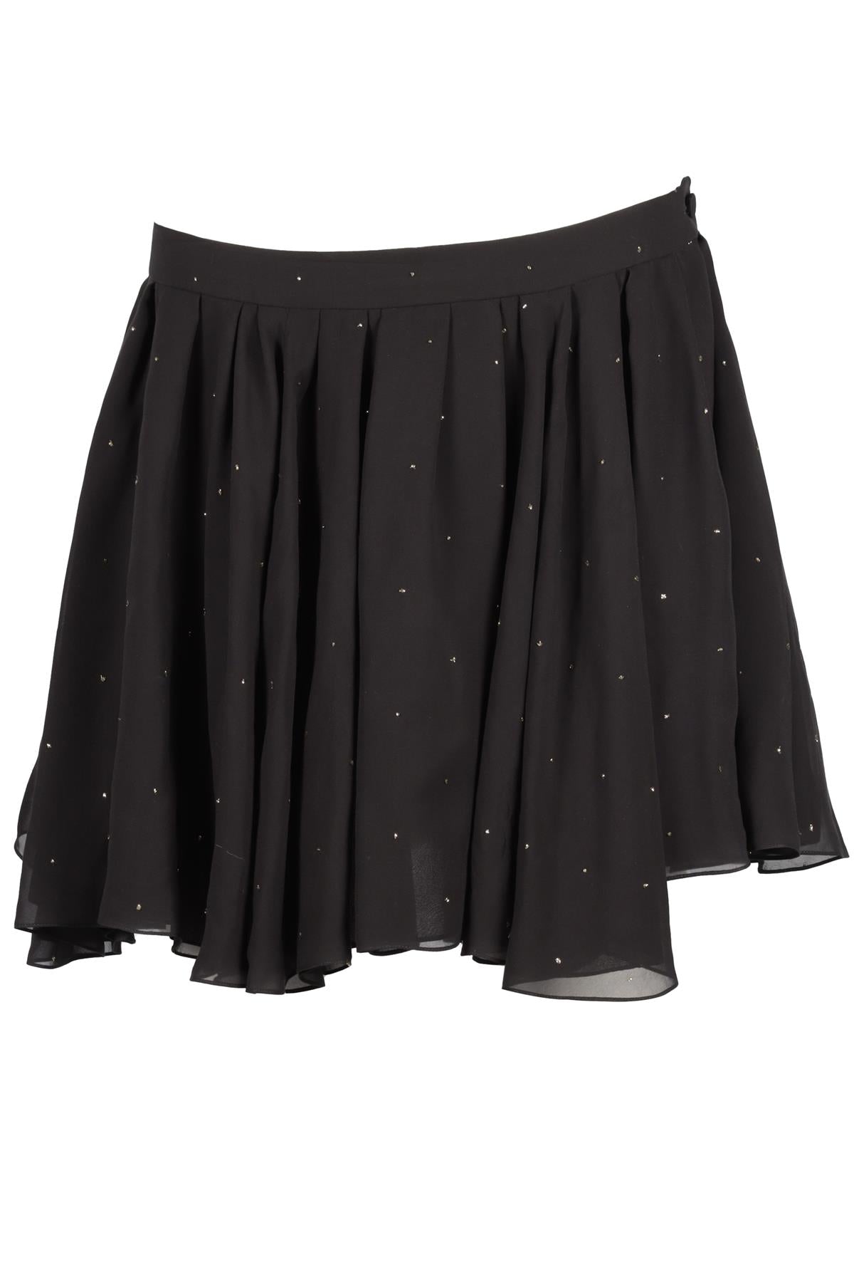 SAINT LAURENT BLACK SILK MINI SKIRT FR 38 UK 10