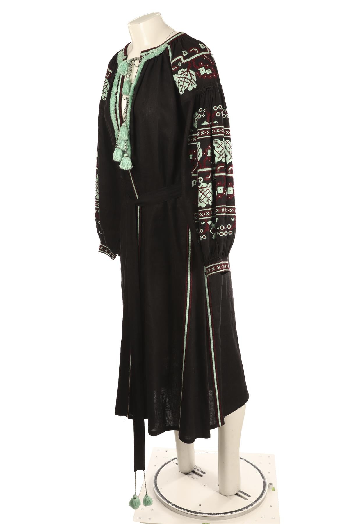 VITA KIN BLACK LINEN MAXI DRESS ONE SIZE
