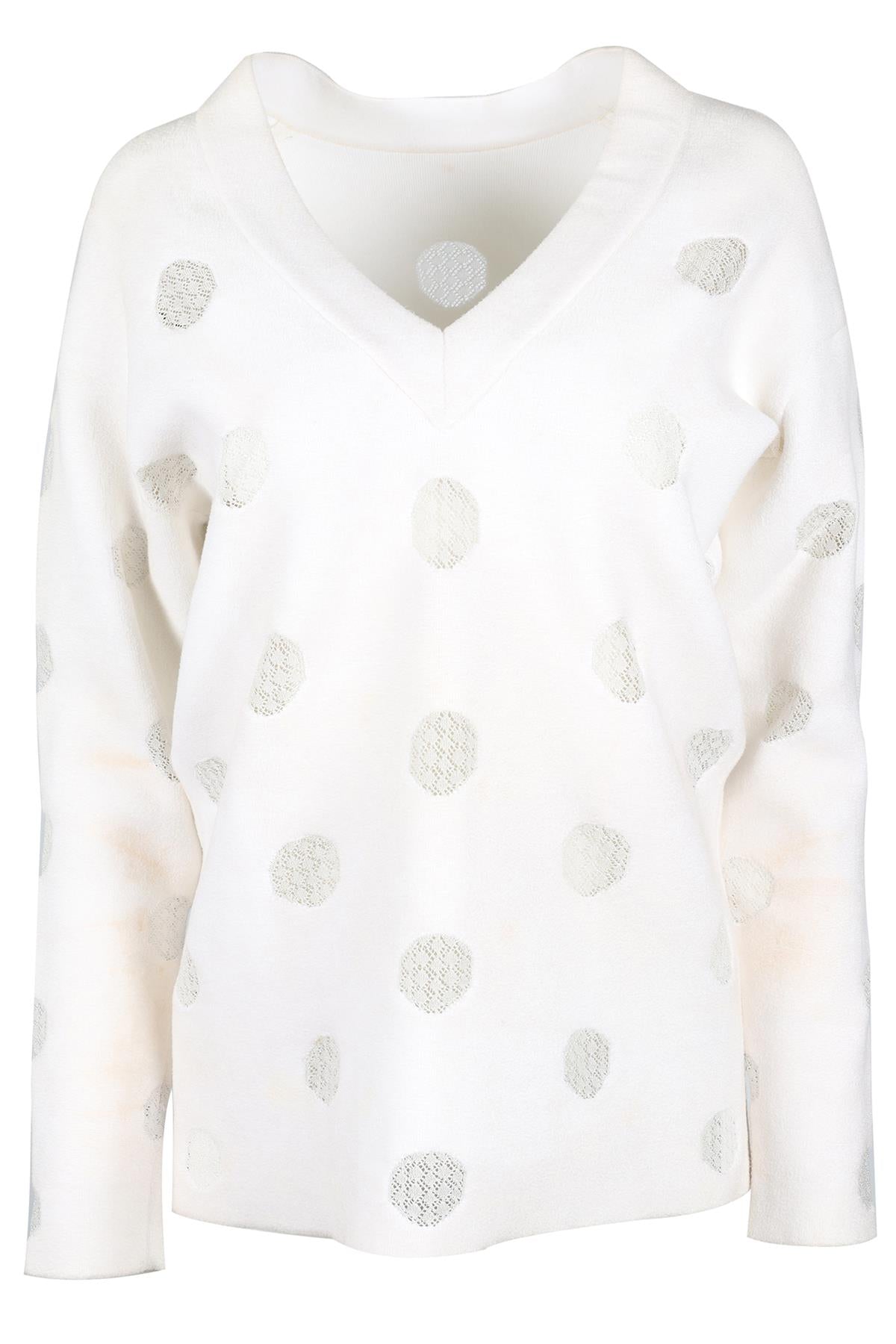 AZZEDINE ALAÍA WHITE KNIT TUNIC FR 36 UK 8