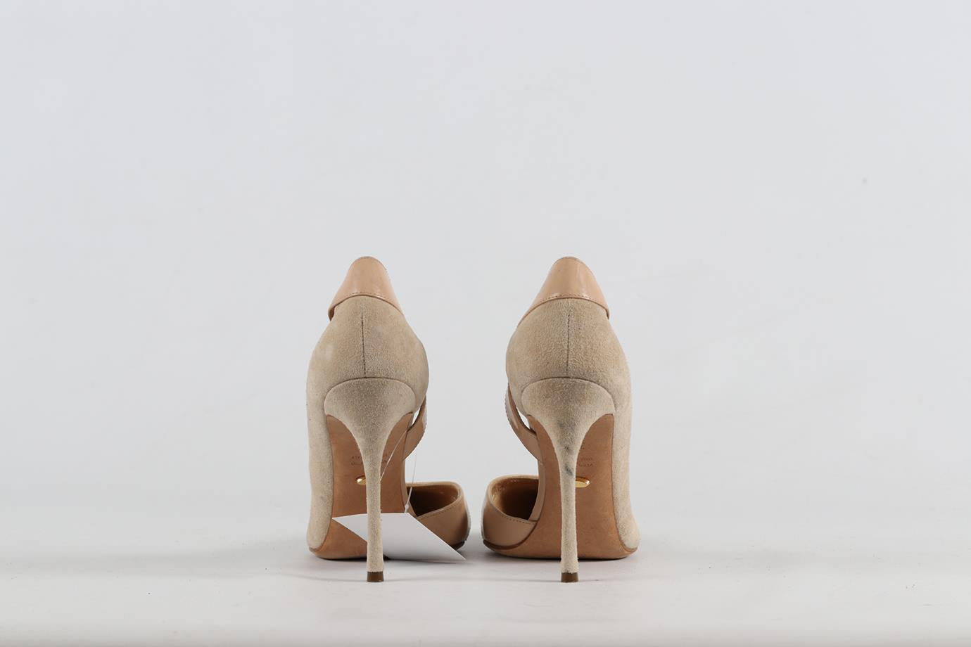 SERGIO ROSSI SUEDE AND LEATHER PUMPS EU 37.5 UK 4.5 US 7.5