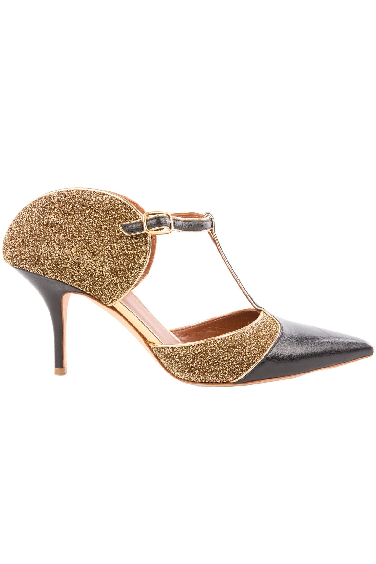 MALONE SOULIERS BLACK LEATHER MULES EU 39 UK 6 US 9