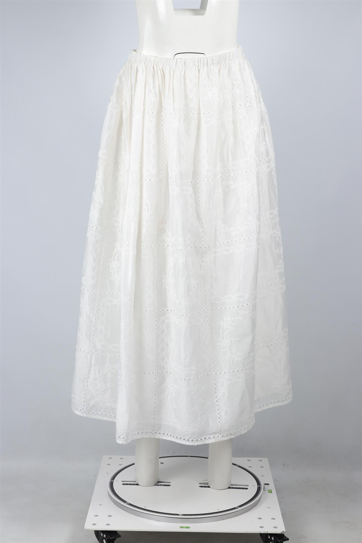HELSA WHITE COTTON MAXI SKIRT SMALL