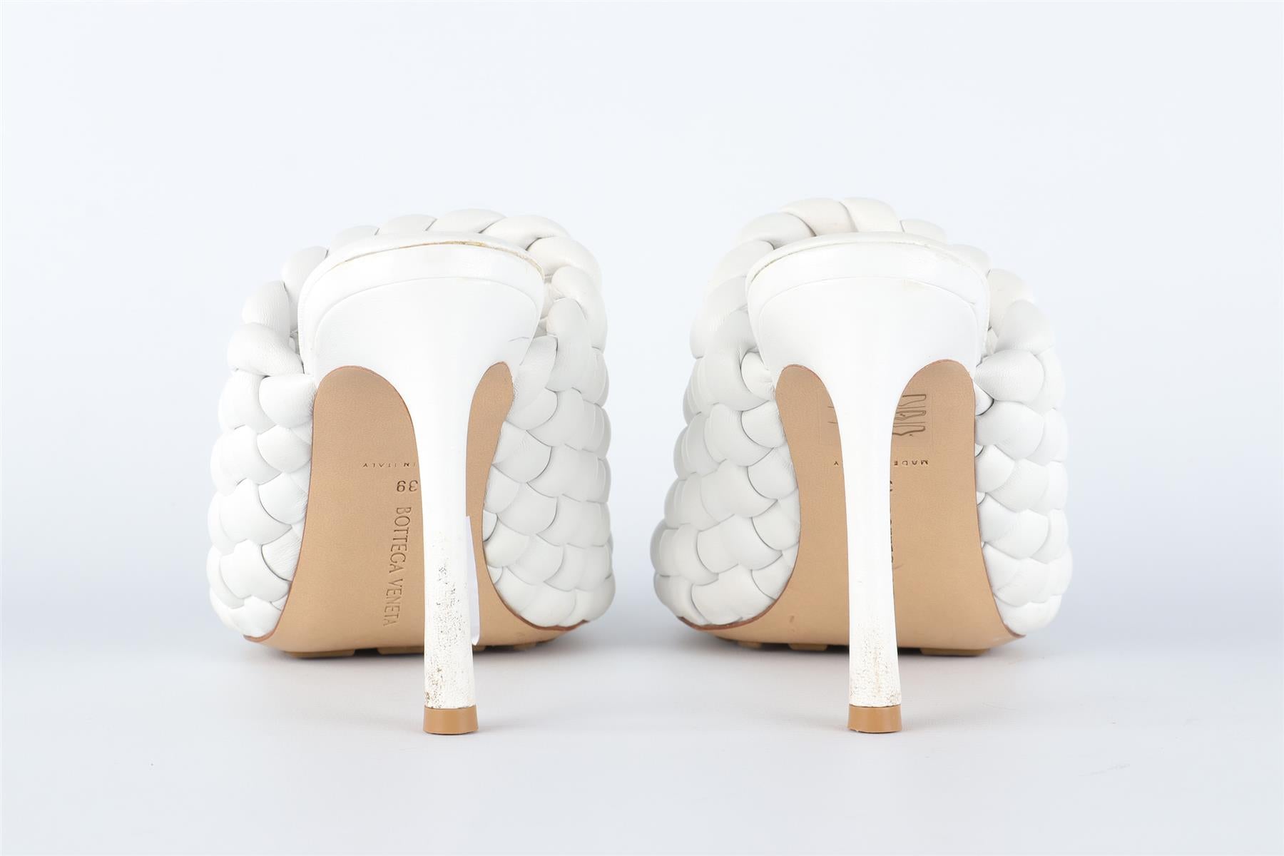 BOTTEGA VENETA WHITE LEATHER MULES EU 39 UK 6 US 9