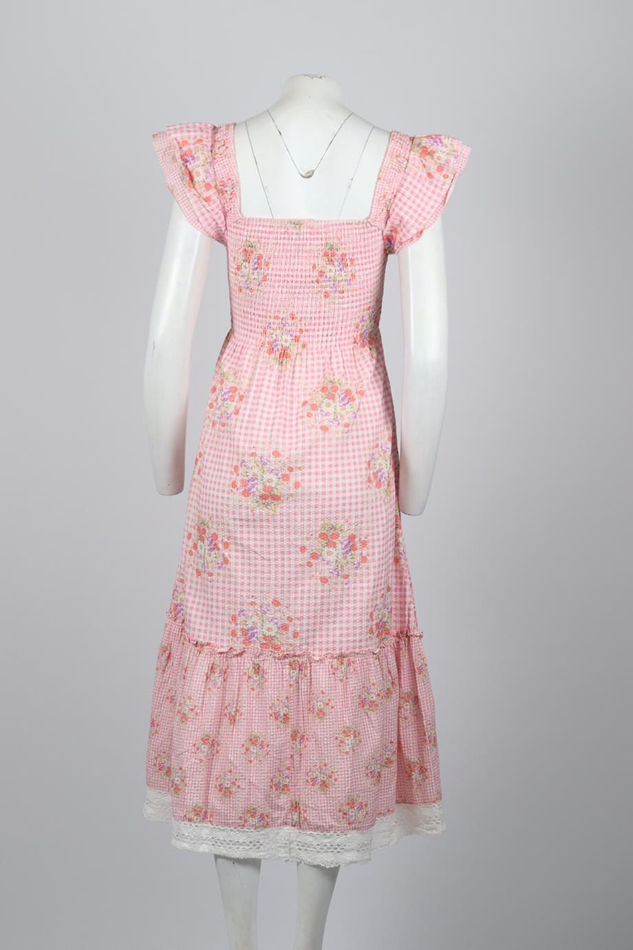 LOVESHACKFANCY FLORAL PRINT COTTON MAXI DRESS SMALL