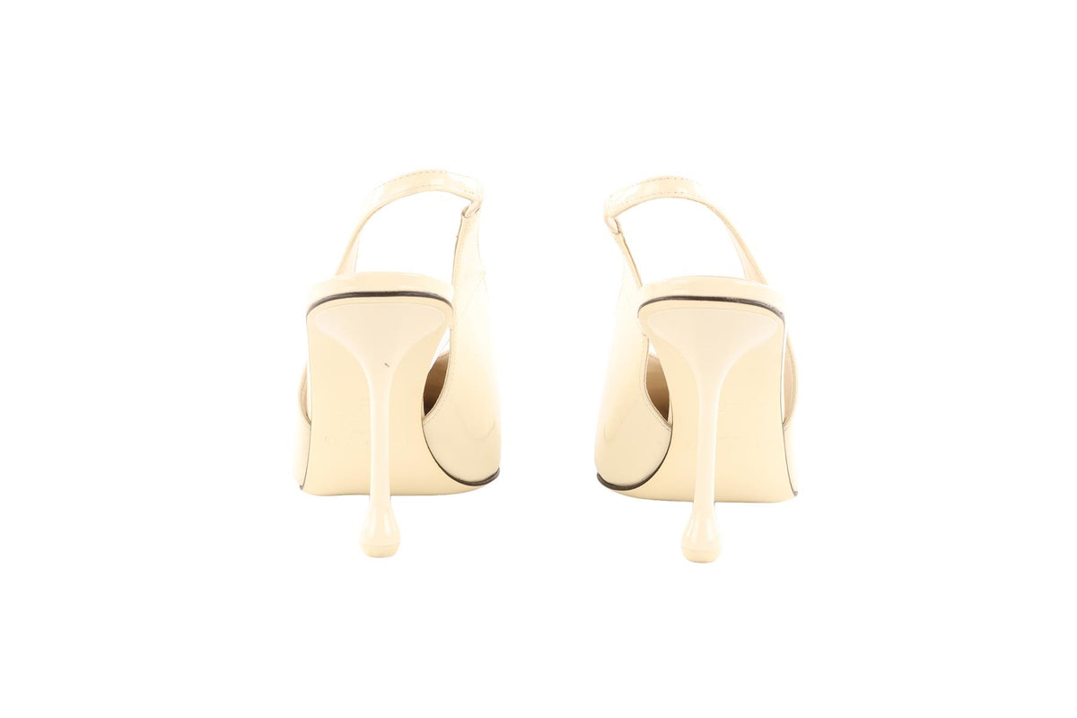 JIMMY CHOO IVORY ISA PATENT LEATHER PUMPS EU 37 UK 4 US 7