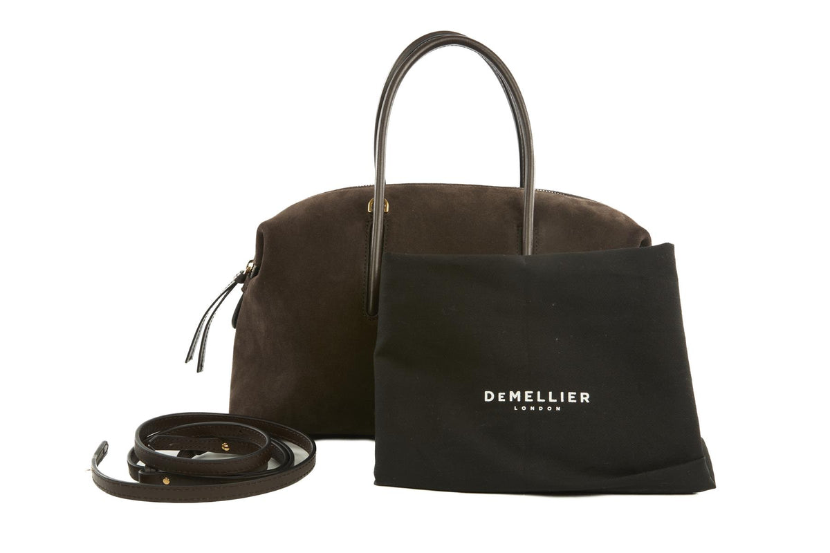 DEMELLIER BROWN THE STOCKHOLM MEDIUM SUEDE TOTE BAG