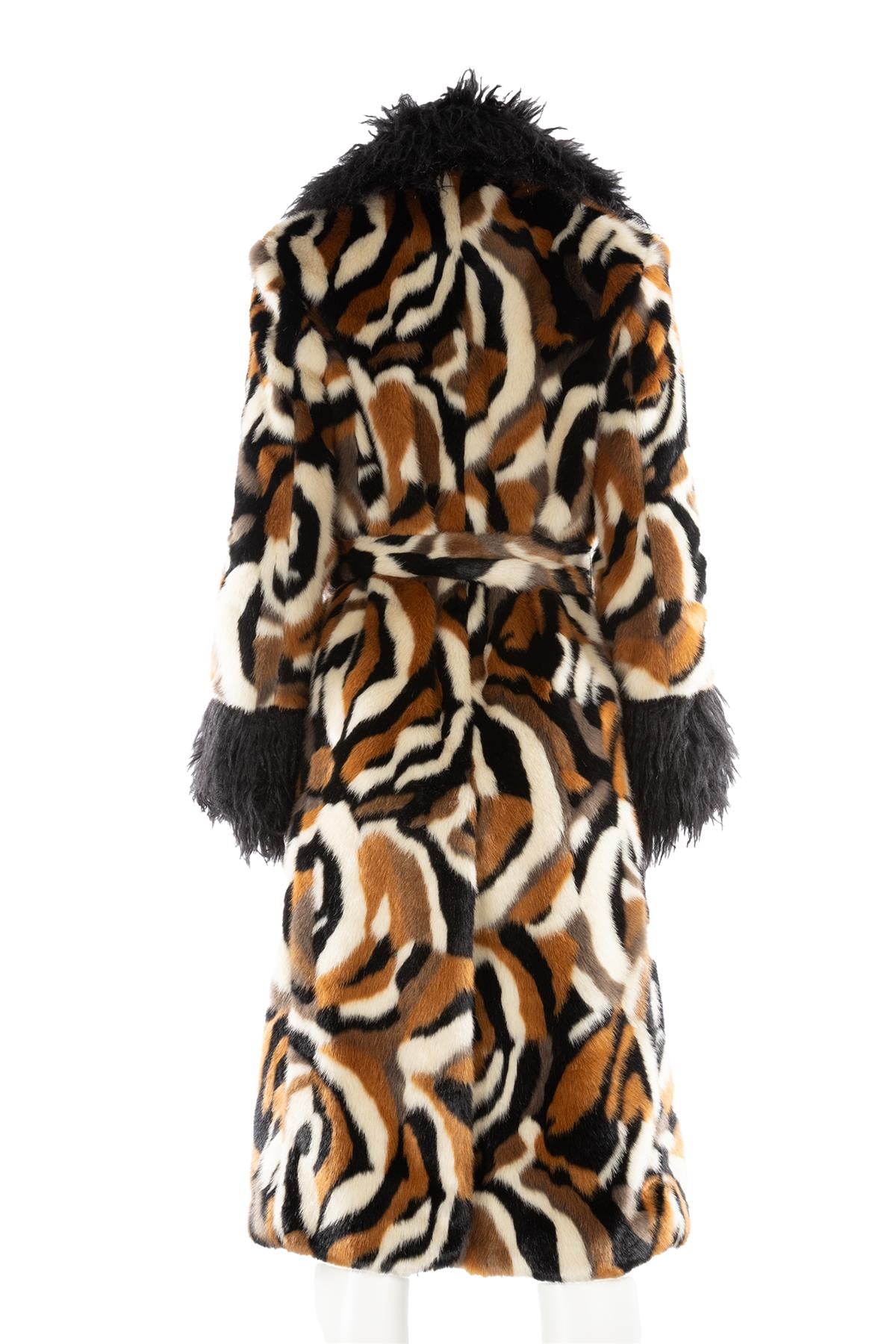 STAUD MULTI FAUX FUR COAT US 2 UK 6