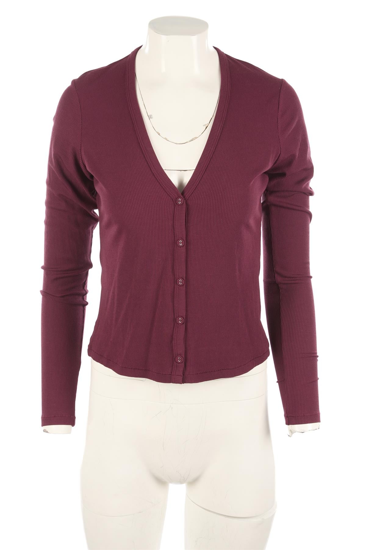 SKIMS BURGUNDY JERSEY TOP LARGE