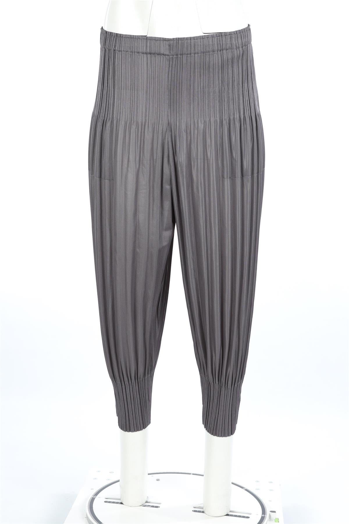PLEATS PLEASE ISSEY MIYAKE GREY TAPERED PANTS JP 4 UK 12