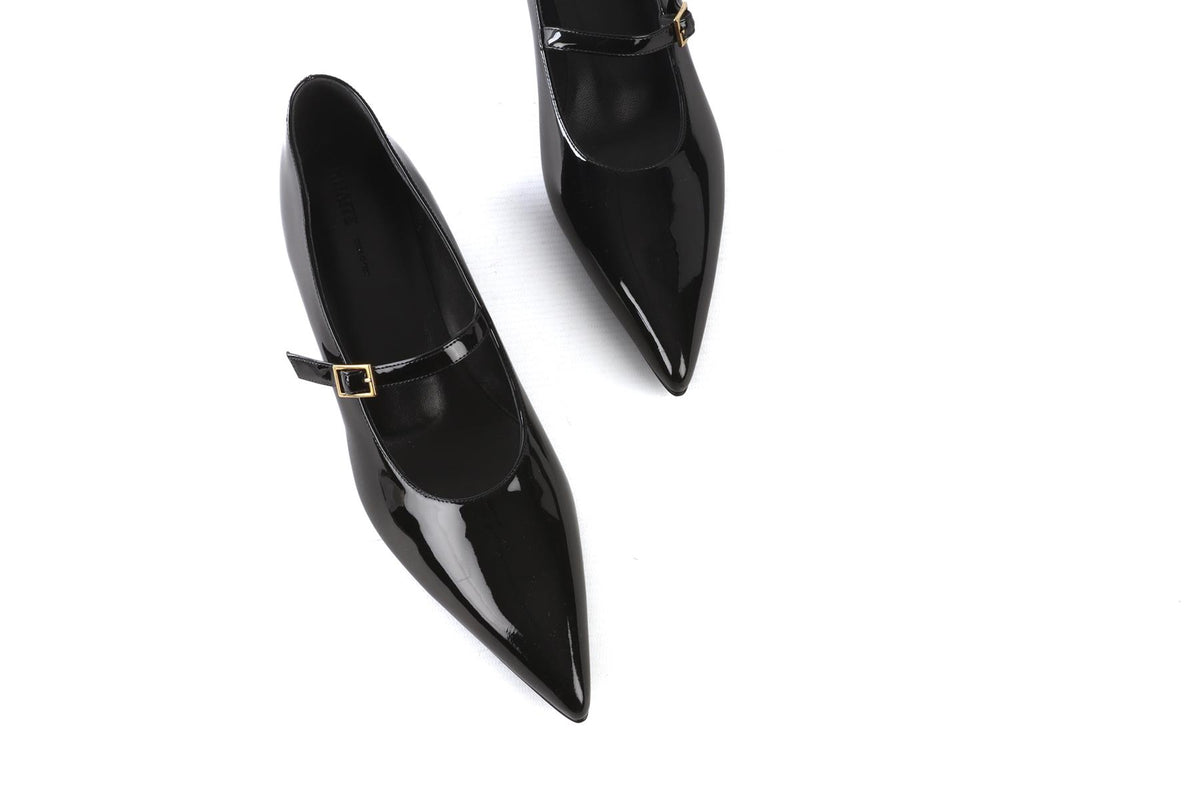 KHAITE BLACK SYBIL PATENT LEATHER PUMPS EU 39 UK 6 US 9