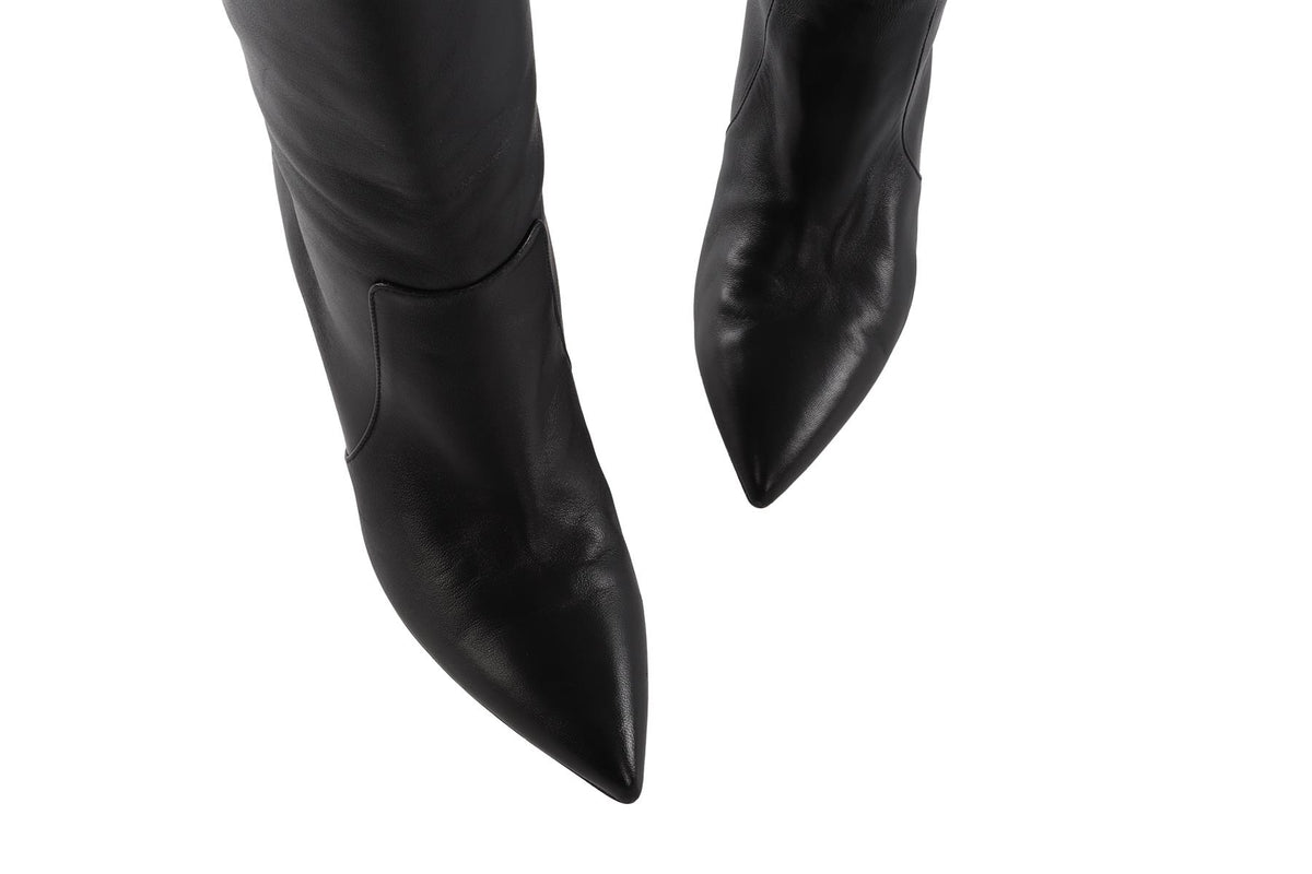 PARIS TEXAS BLACK LEATHER KNEE HIGH BOOTS EU 38.5 UK 5.5 US 8.5