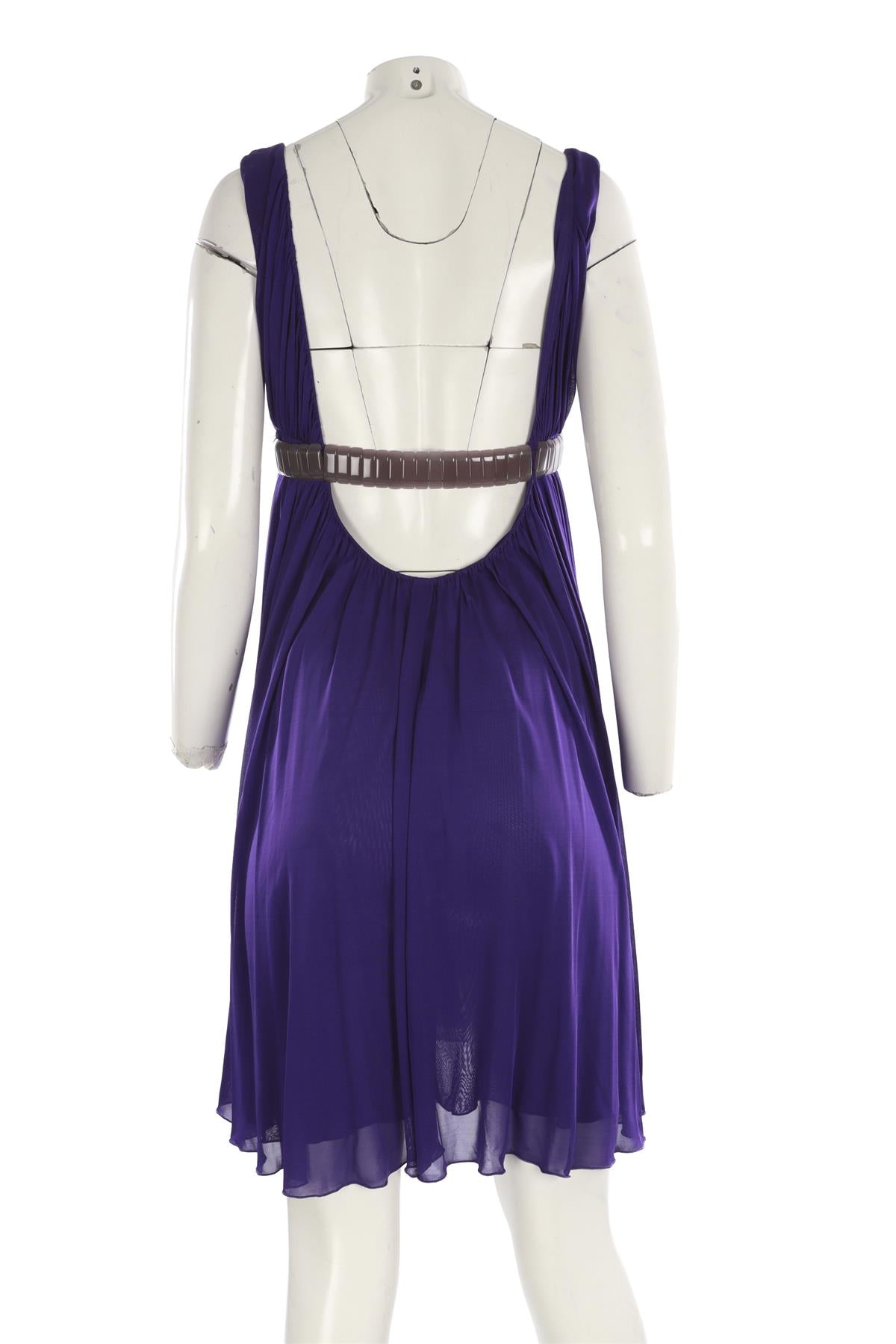 VERSACE PURPLE VINTAGE JERSEY MINI DRESS IT 42 UK 10