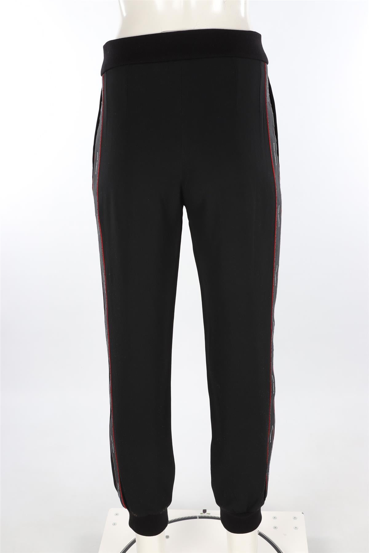 DOLCE AND GABBANA BLACK WOOL TAPERED PANTS IT 38 UK 6