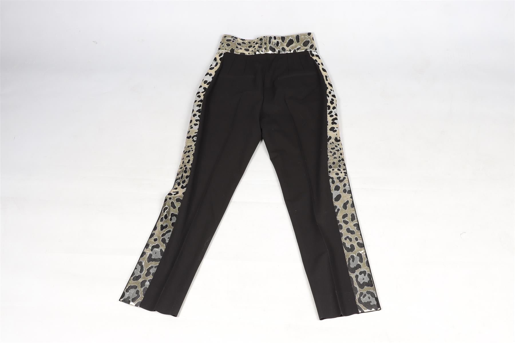 DOLCE & GABANNA BLACK WOOL STRAIGHT LEG PANTS IT 36 UK 4