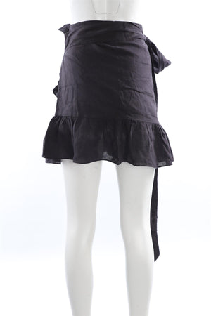 ISABEL MARANT ETOILE BLACK LINEN MINI SKIRT FR 36 UK 8