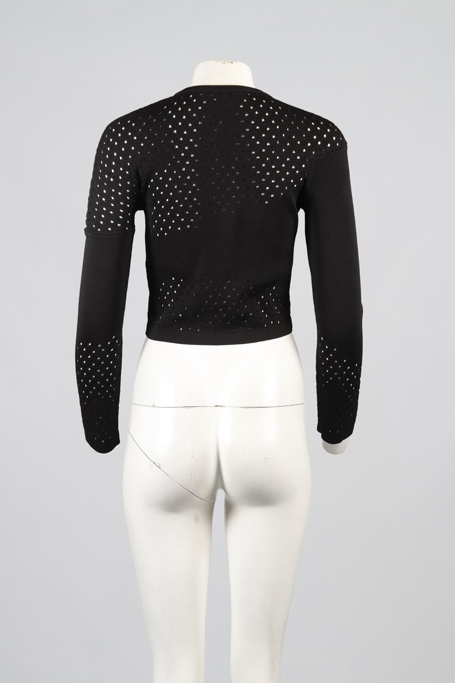 MUGLER CROPPED KNIT TOP MEDIUM