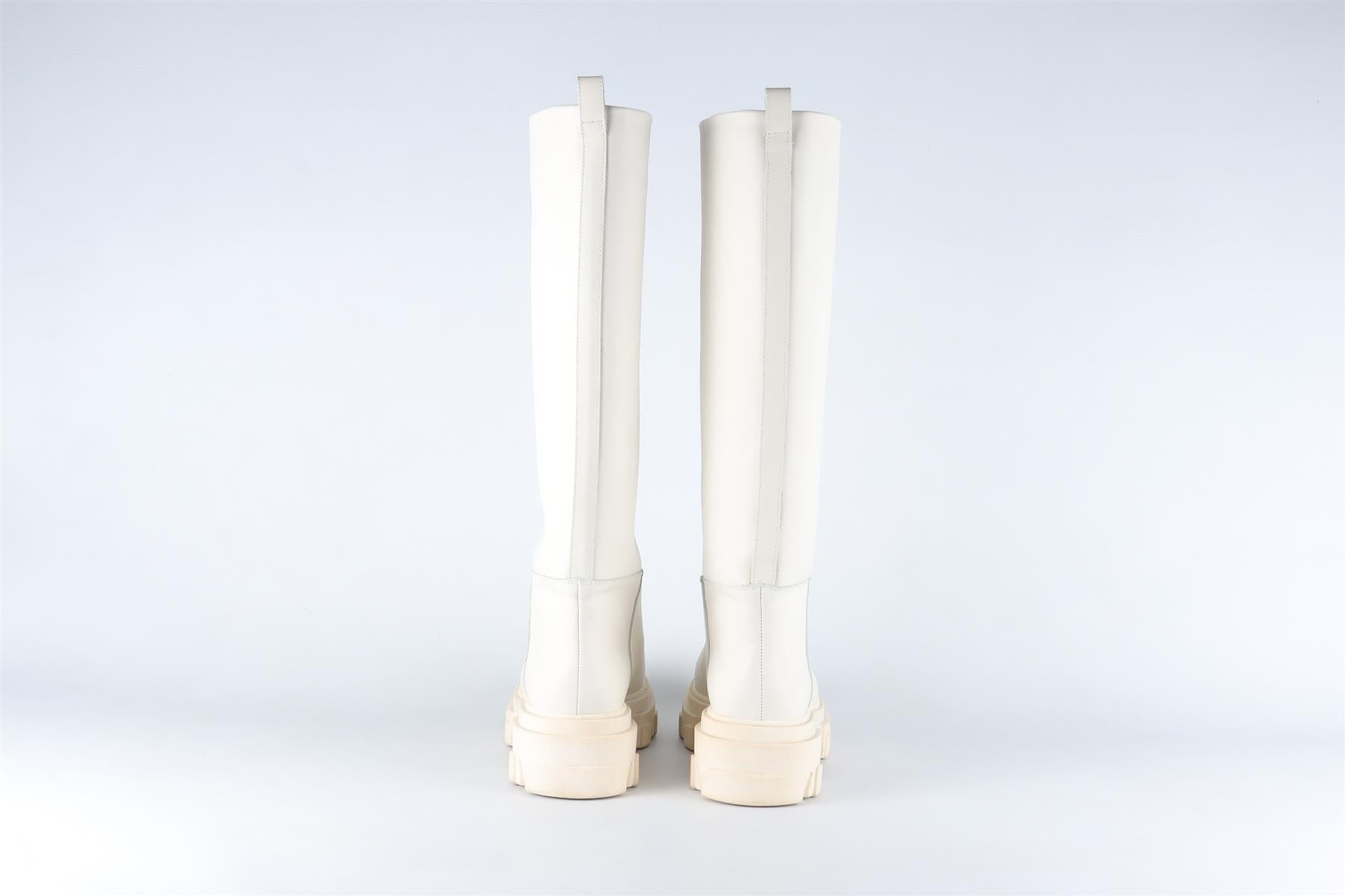 GIA + PERNILLE TEISBAEK WHITE LEATHER KNEE HIGH BOOTS EU 38 UK 5 US 8
