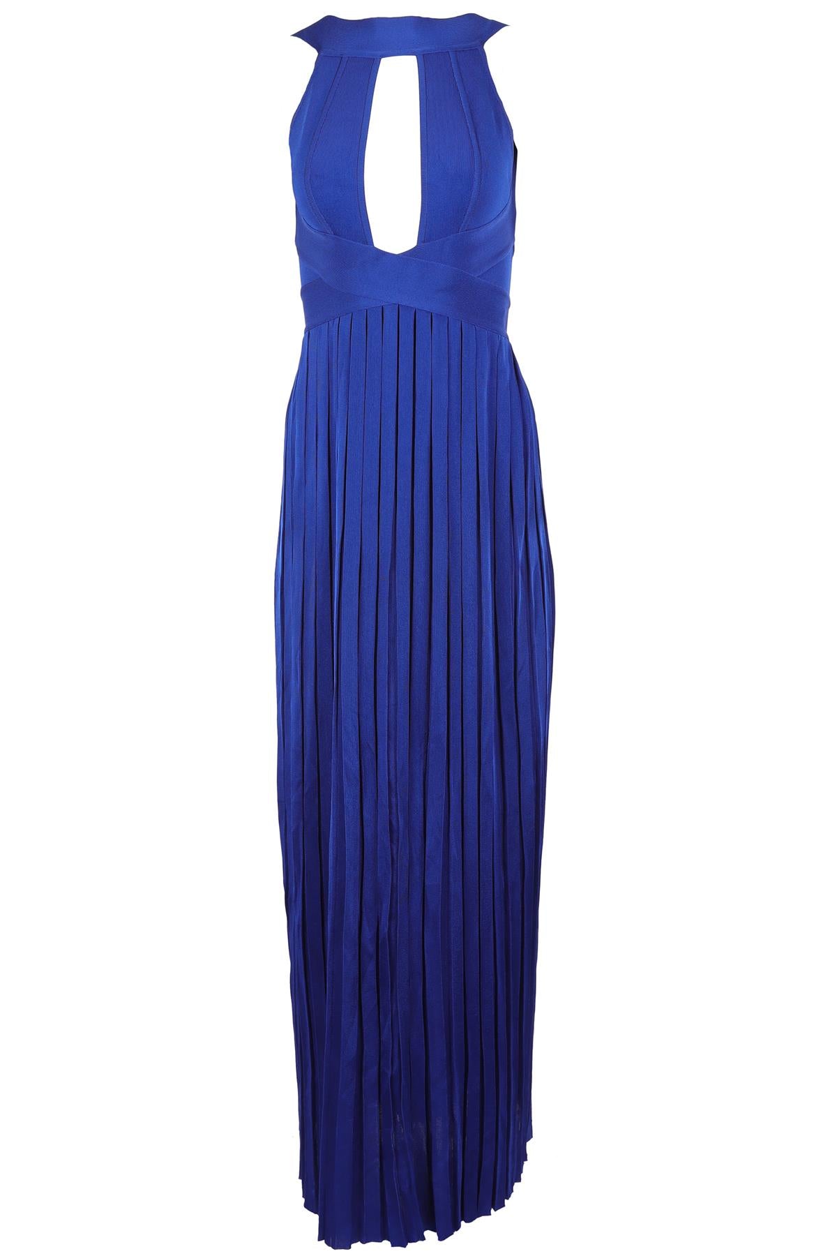 BALMAIN BLUE KNIT MAXI DRESS FR 36 UK 8