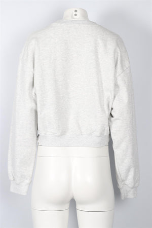 SPORTY & RICH GREY COTTON SWEATSHIRT SMALL