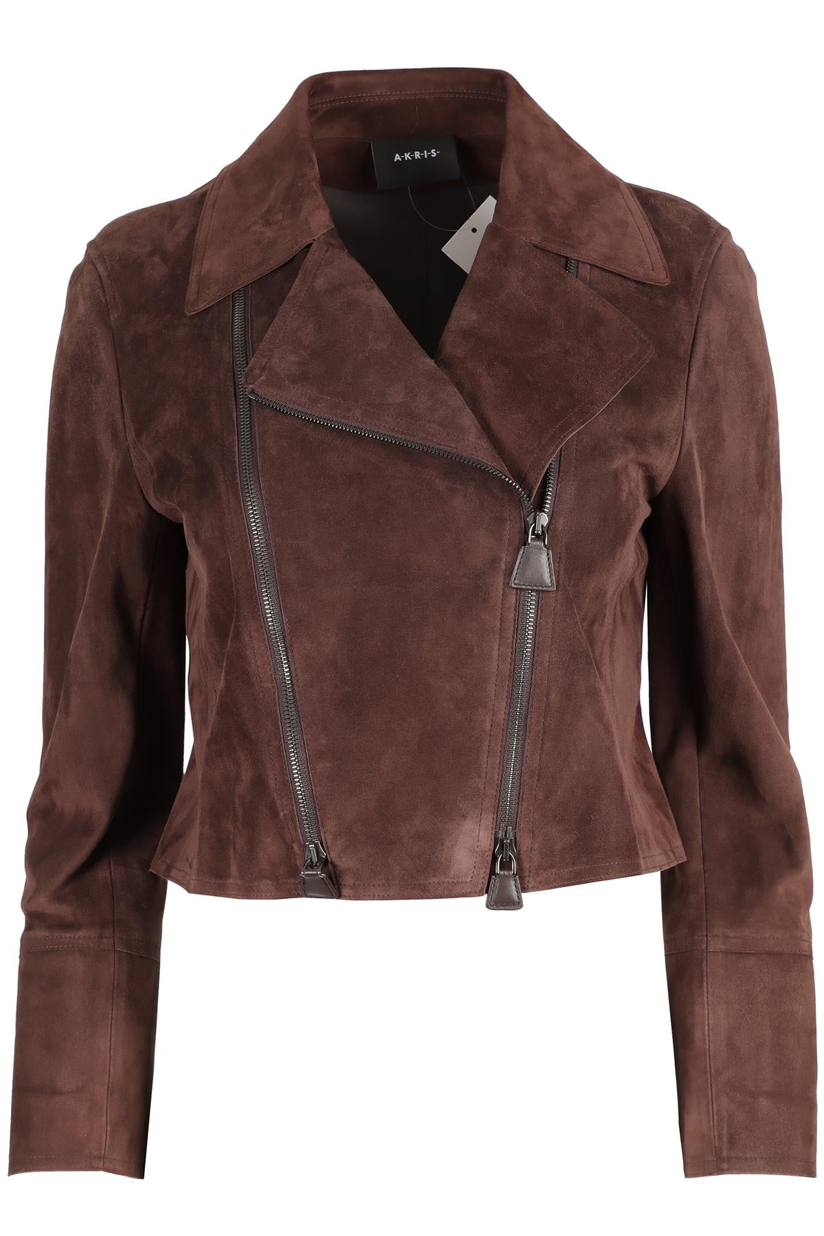AKRIS BROWN SUEDE JACKET US 6 UK 10