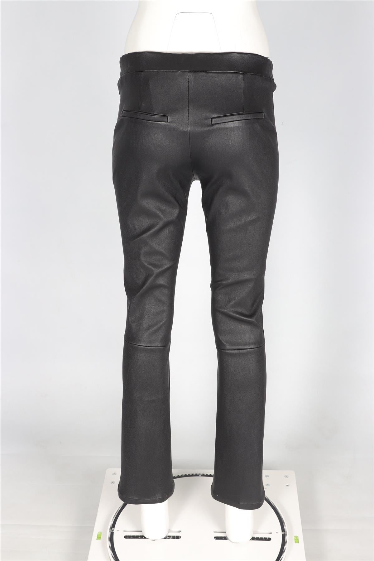 ARMA BLACK LEATHER FLARED PANTS IT 40 UK 8