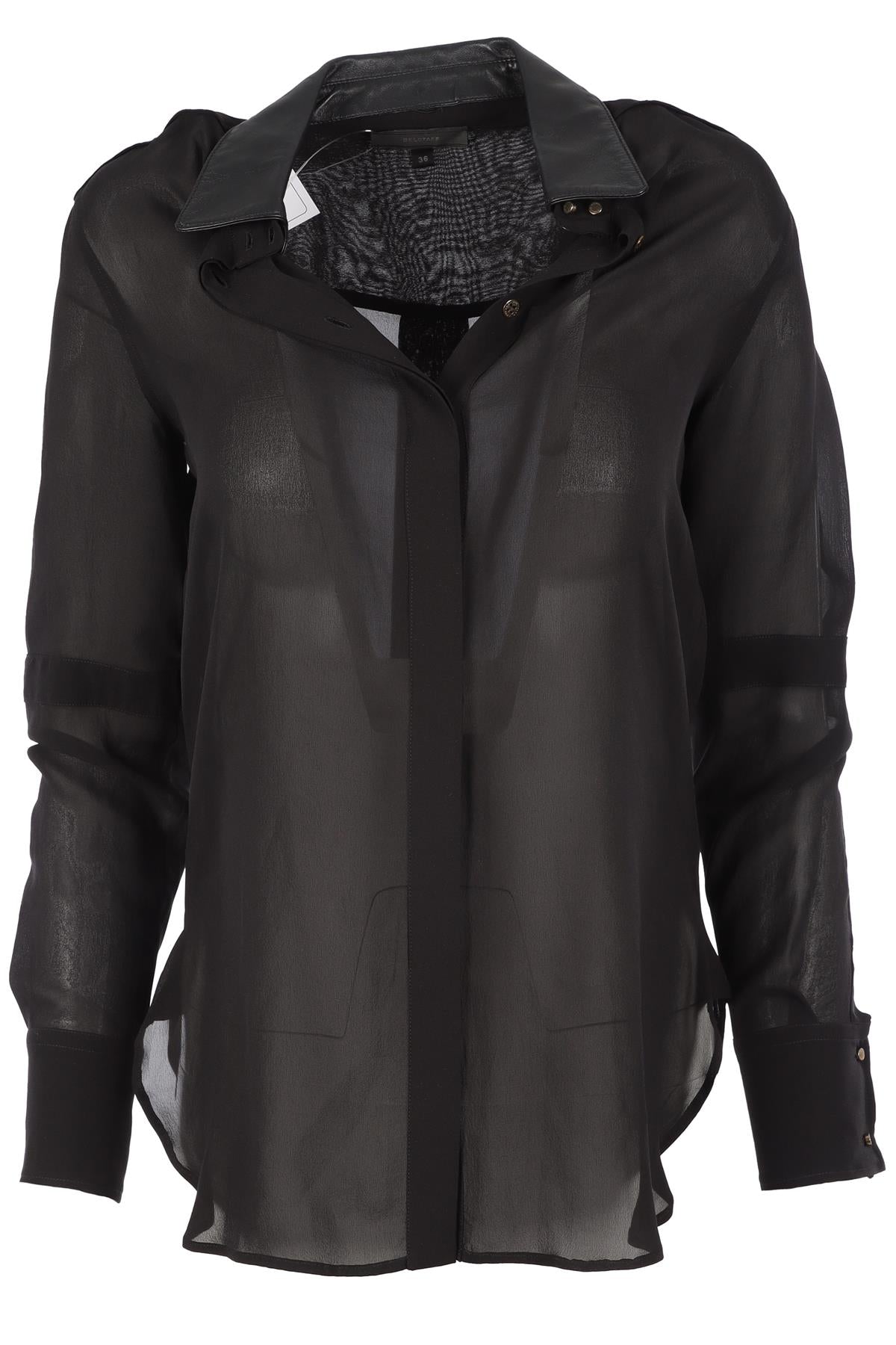 BELSTAFF BLACK SILK SHIRT IT 38 UK 6