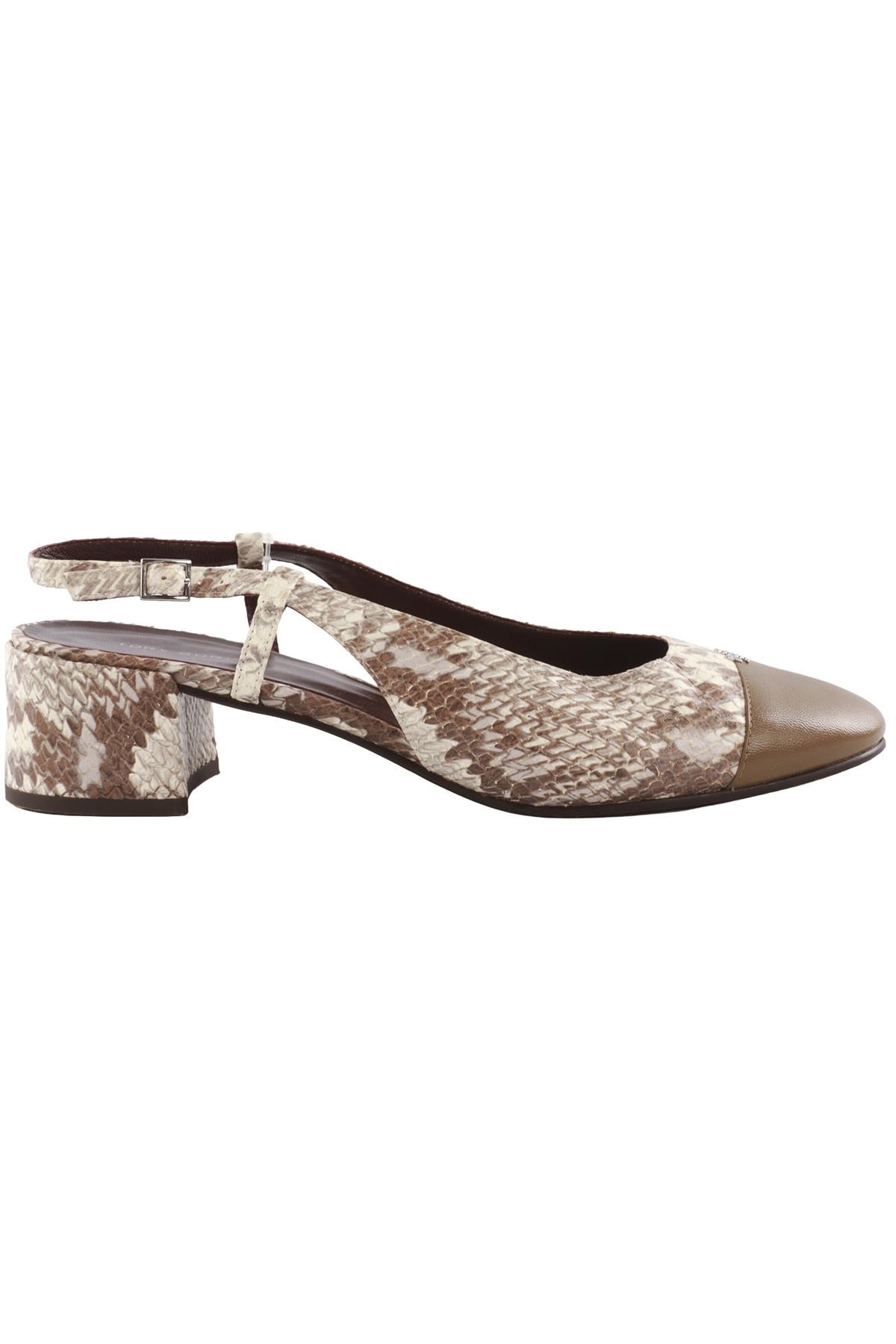 TORY BURCH TAUPE LEATHER SLINGBACK PUMPS EU 39 UK 6 US 9