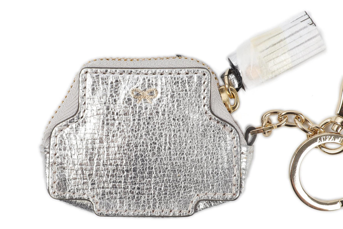 ANYA HINDMARCH SILVER SPACE INVADER COIN PURSE