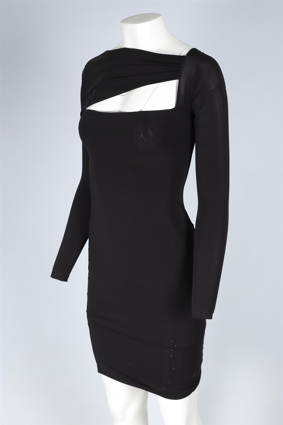 PIERRE BALMAIN BLACK JERSEY MINI DRESS FR 36 UK 8