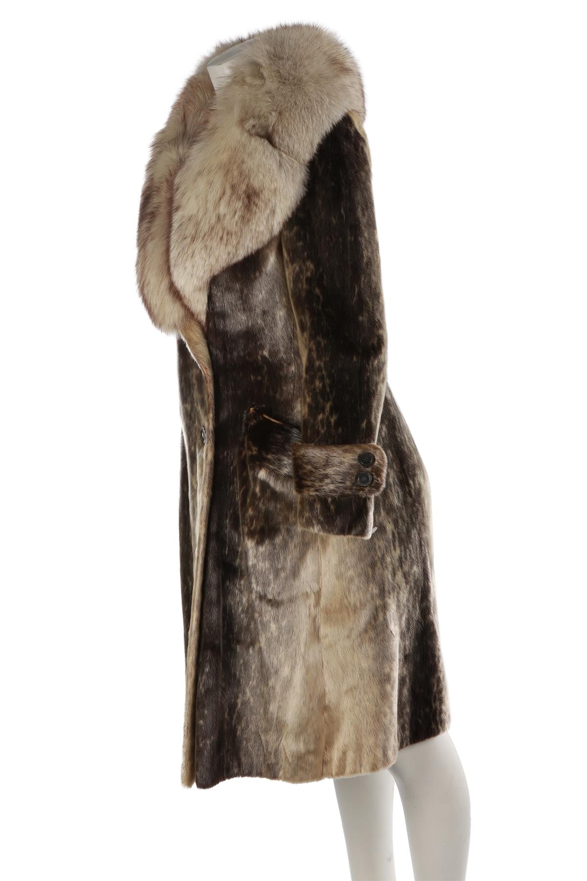 BIRGER CHRISTENSEN + HARRODS MULTI FUR COAT SMALL