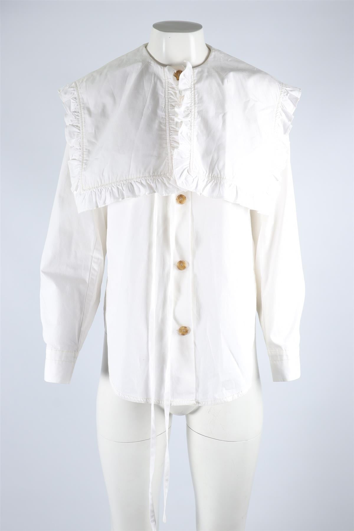 REJINA PYO WHITE COTTON SHIRT SMALL