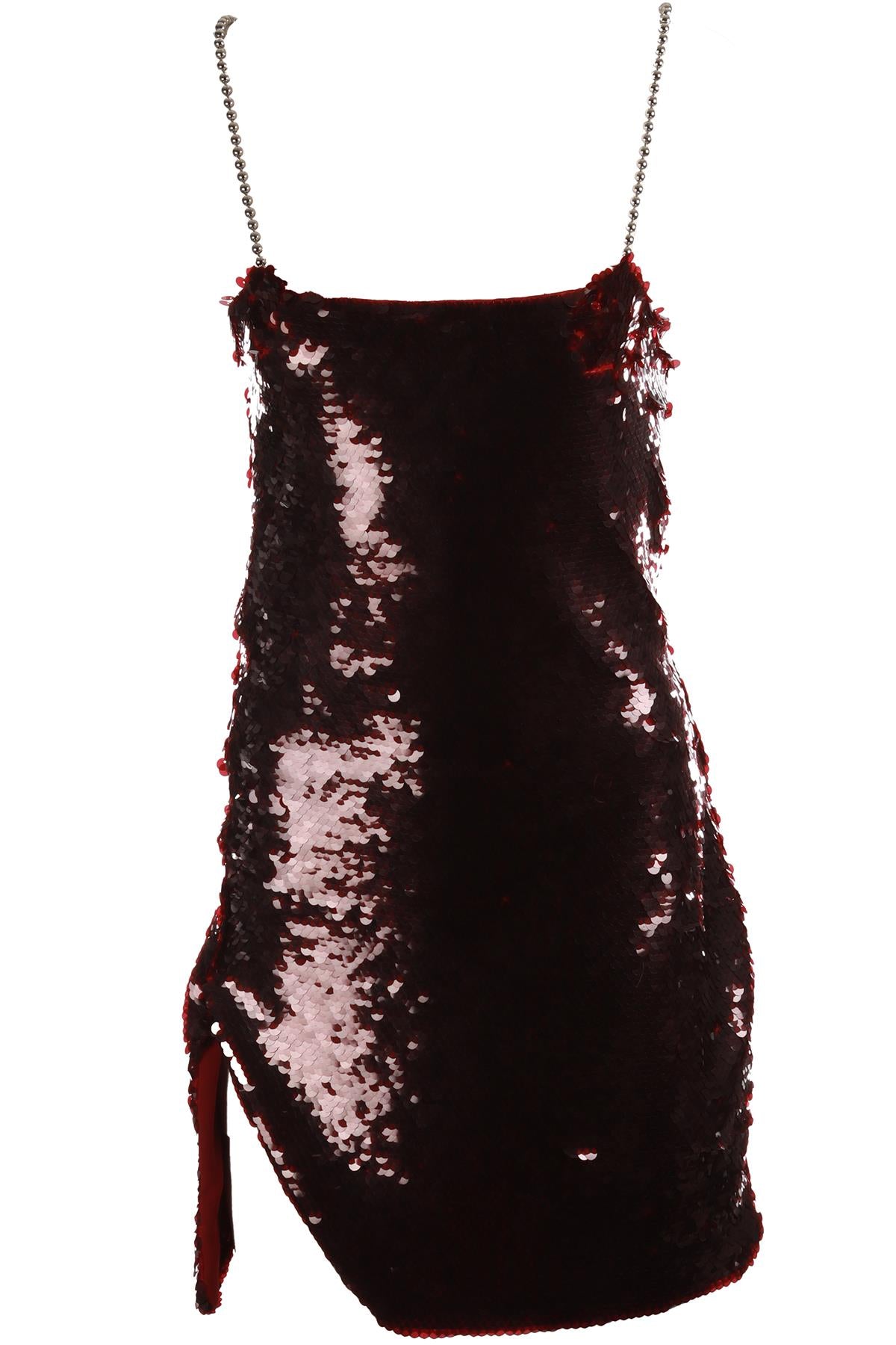 THE ATTICO BURGUNDY SEQUIN MINI DRESS IT 44 UK 12