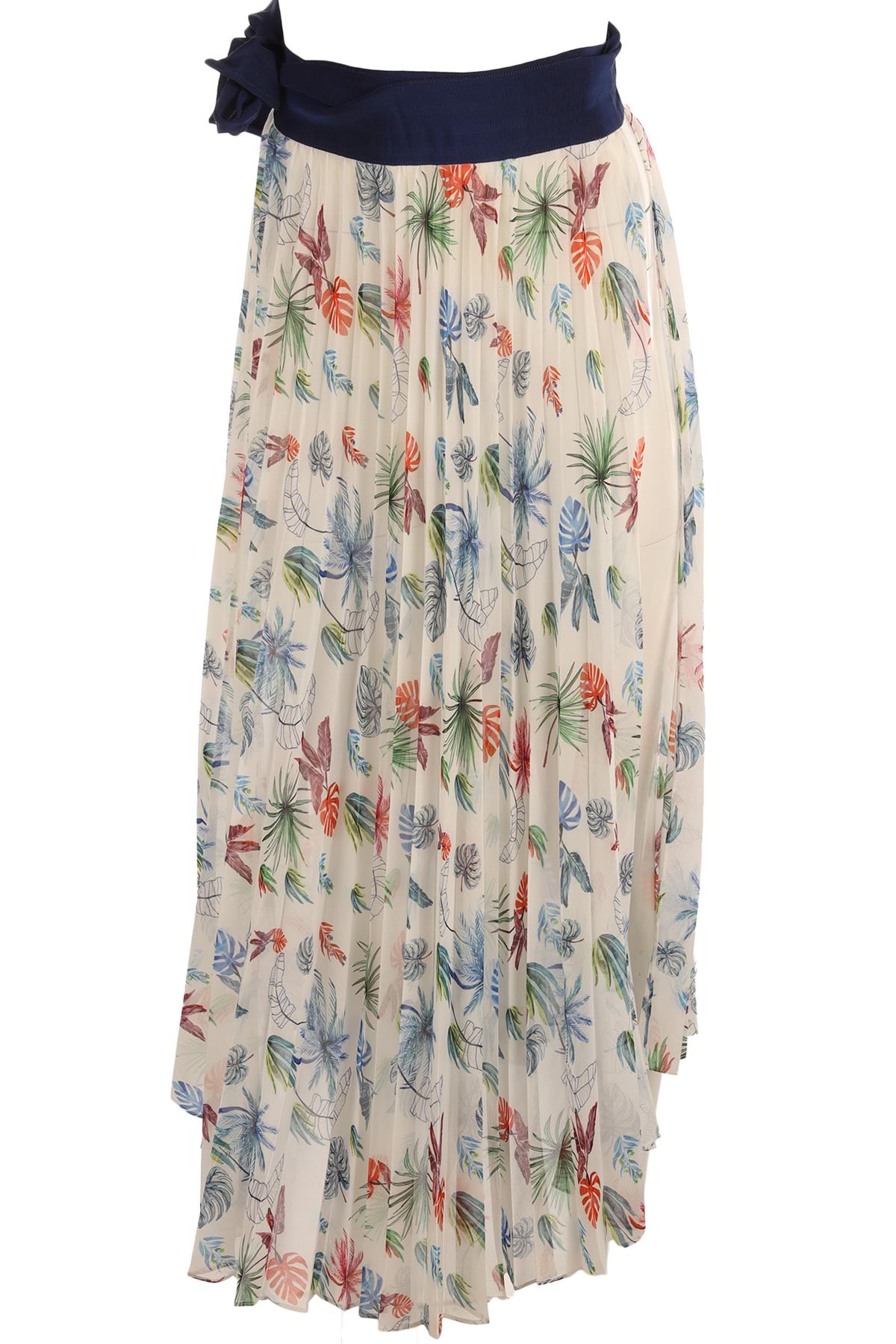SILVIA TCHERASSI MULTI CREPE MIDI SKIRT SMALL
