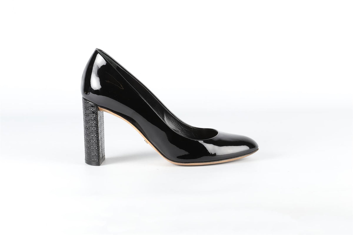 CHRISTIAN DIOR BLACK PATENT LEATHER PUMPS EU 36.5 UK 3.5 US 6.5