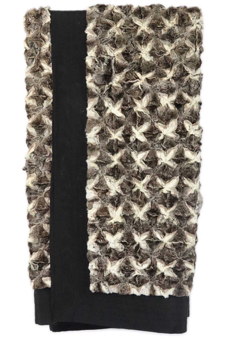 FENDI CHINCHILLA FUR LINED THROW BLANKET
