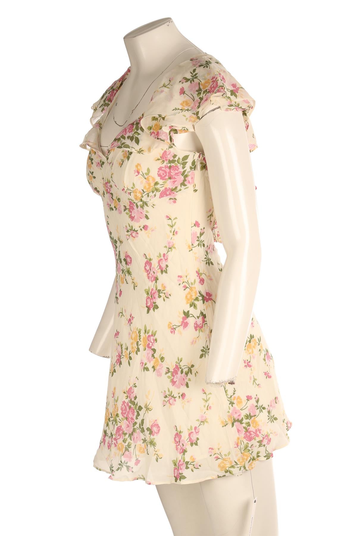 REFORMATION MULTI CREPE MINI DRESS US 2