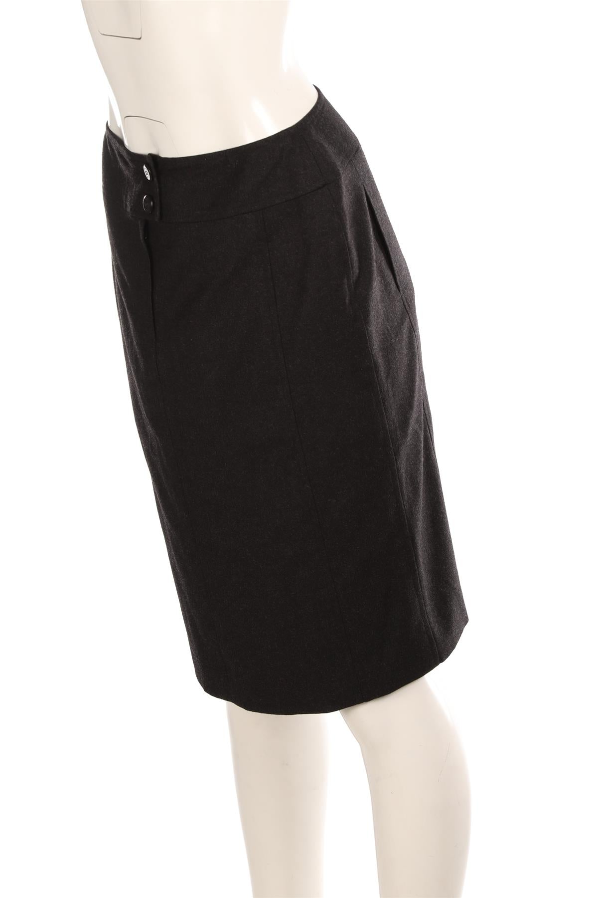 CHANEL GREY 1998 WOOL SKIRT SET FR 38 UK 10