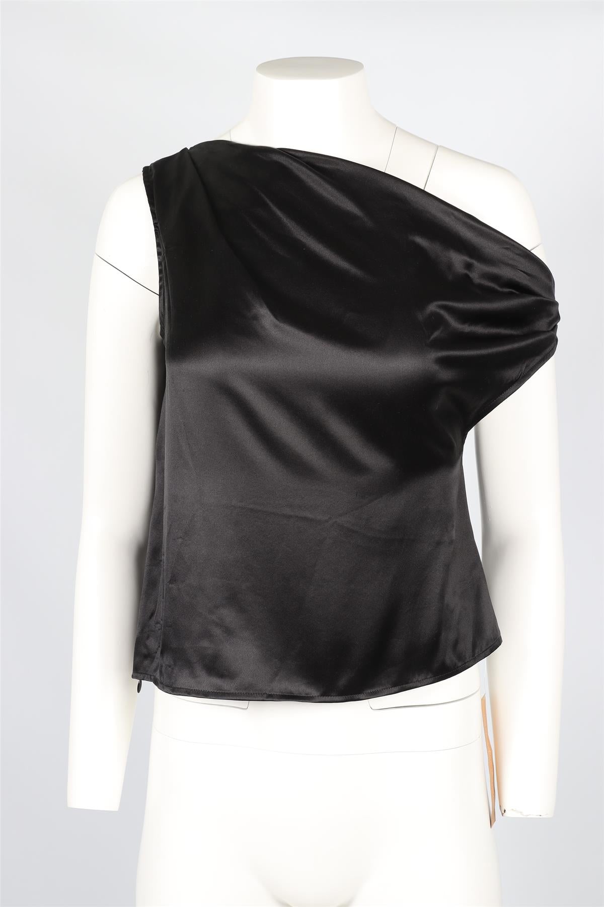 REFORMATION BLACK SILK TOP US 0 UK 4