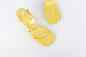 BOTTEGA VENETA YELLOW LEATHER SANDALS EU 38 UK 5 US 8