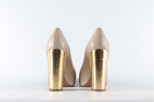 MARNI TAUPE LEATHER PUMPS EU 39.5 UK 6.5 US 9.5