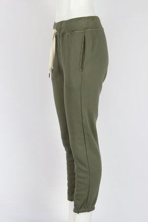 NSF DISTRESSED COTTON JERSEY TRACK PANTS MEDIUM