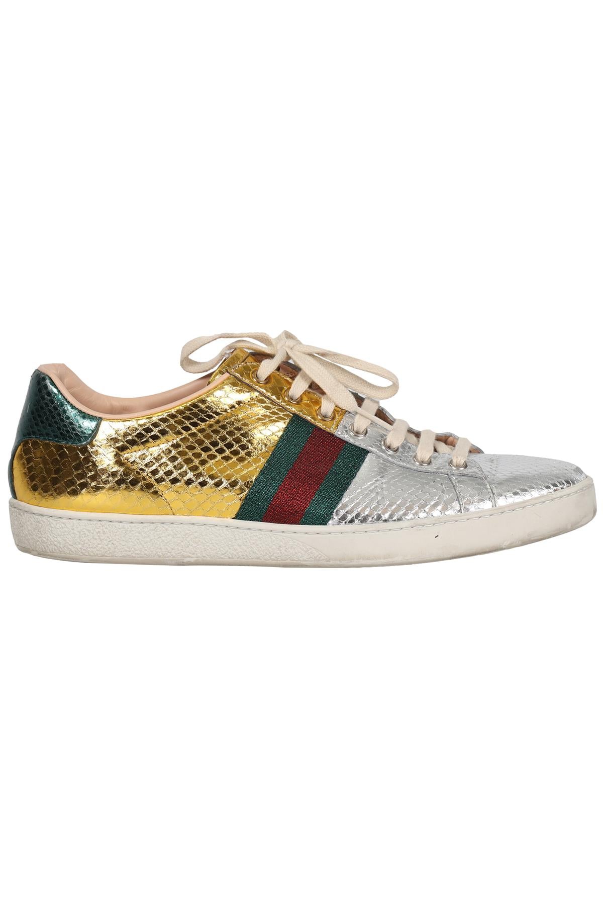 GUCCI ACE SNAKESKIN SNEAKERS EU 41 UK US 11 nikkibradford