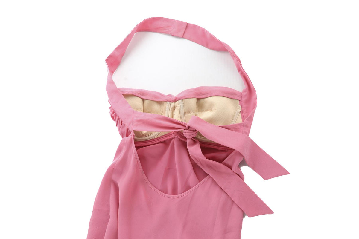 LA PERLA PINK CREPE MAXI DRESS IT 42 UK 10