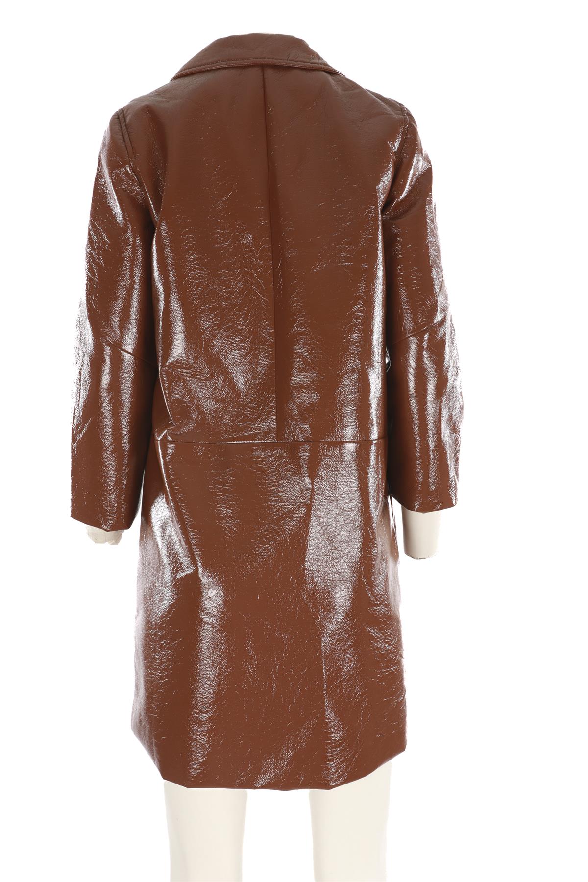 LA VESTE BROWN VINYL COAT SMALL