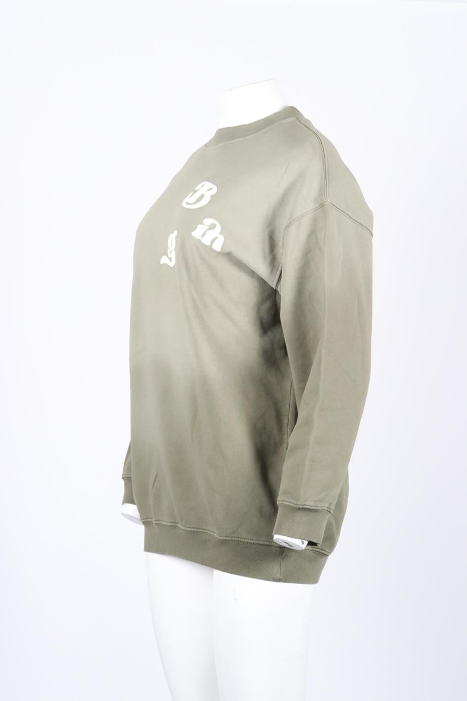 ANINE BING PRINTED COTTON SWEATSHIRT XSMALL