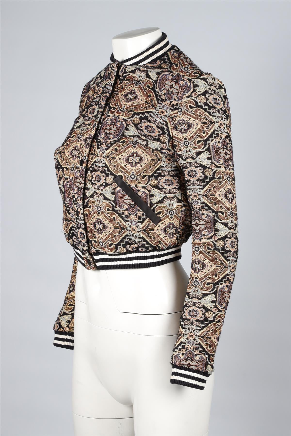 MAJE MULTICOLOURED CROPPED JACKET FR 38 UK 10
